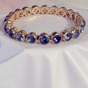 EUC. Purple Gemstone Bangle Bracelet